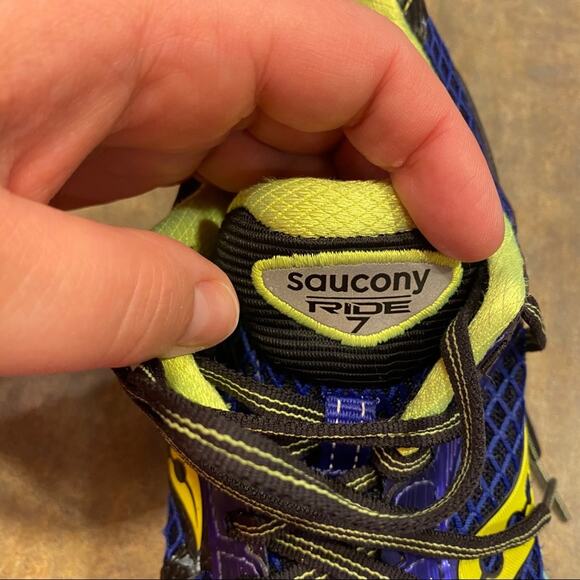 Saucony Ride 7 Running Shoes Women's Size 7.5 Blues & Yellow Multicolor - Picture 3 of 9